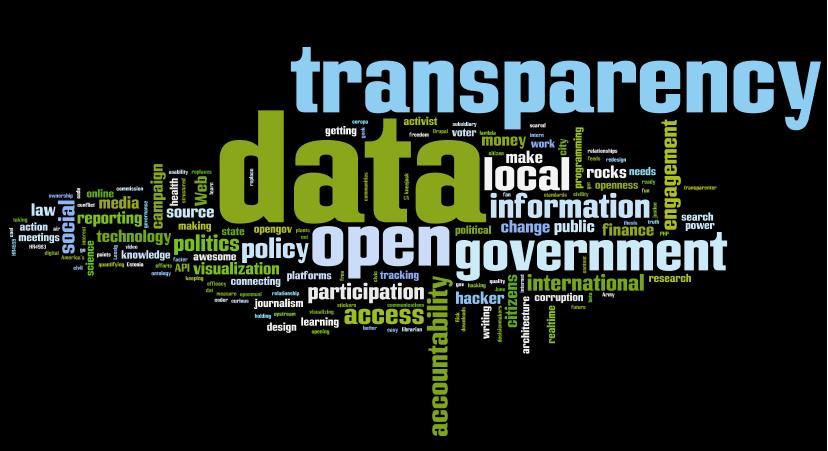 Word bubble of government transparency