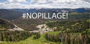 Banner of Wolf Creek Ski Area with #NOPillage