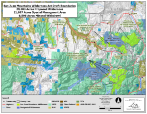 Overview Map of San Juan Mountains Wilderness Act